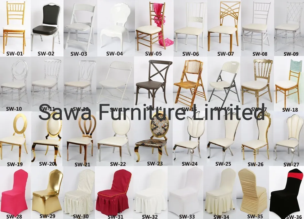 2020 Sawa Event Banquet Party Hotel Golden Stainless Steel Chair with Leather