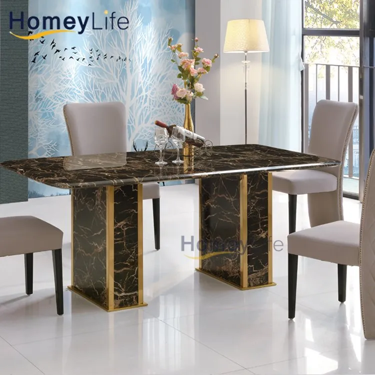 Best Price Big Size Rectangle White Marble Dining Table for Home Furniture