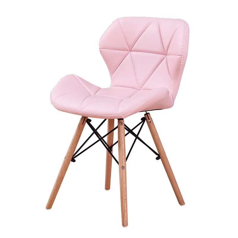 Cafe Chairs Modern Rose Elegant Soft PU Leather Indoor Dining Chairs with High Quality Sponge Cushion