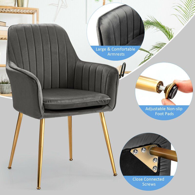 Comfortable Design Upholstered Wingback Chair Velvet Arm Chair