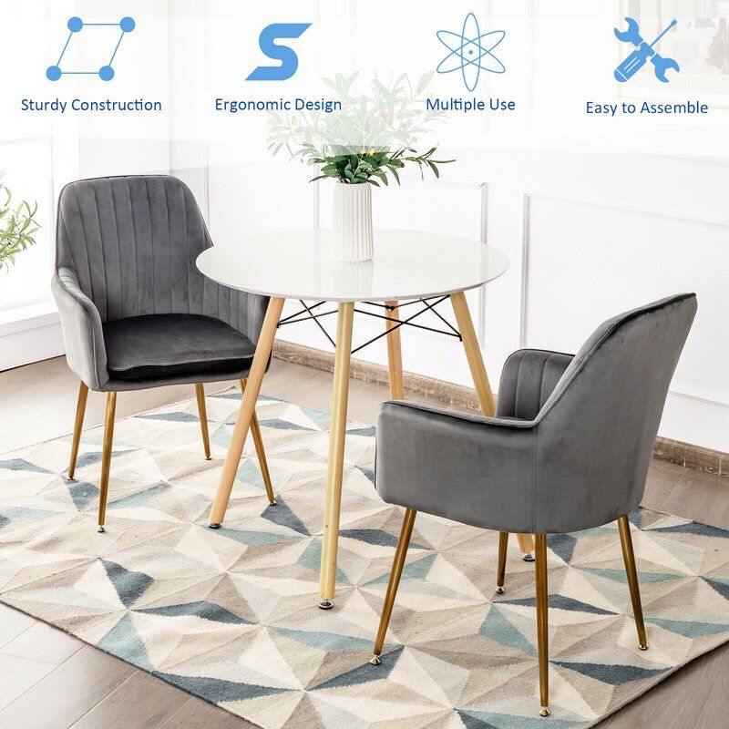 Comfortable Design Upholstered Wingback Chair Velvet Arm Chair