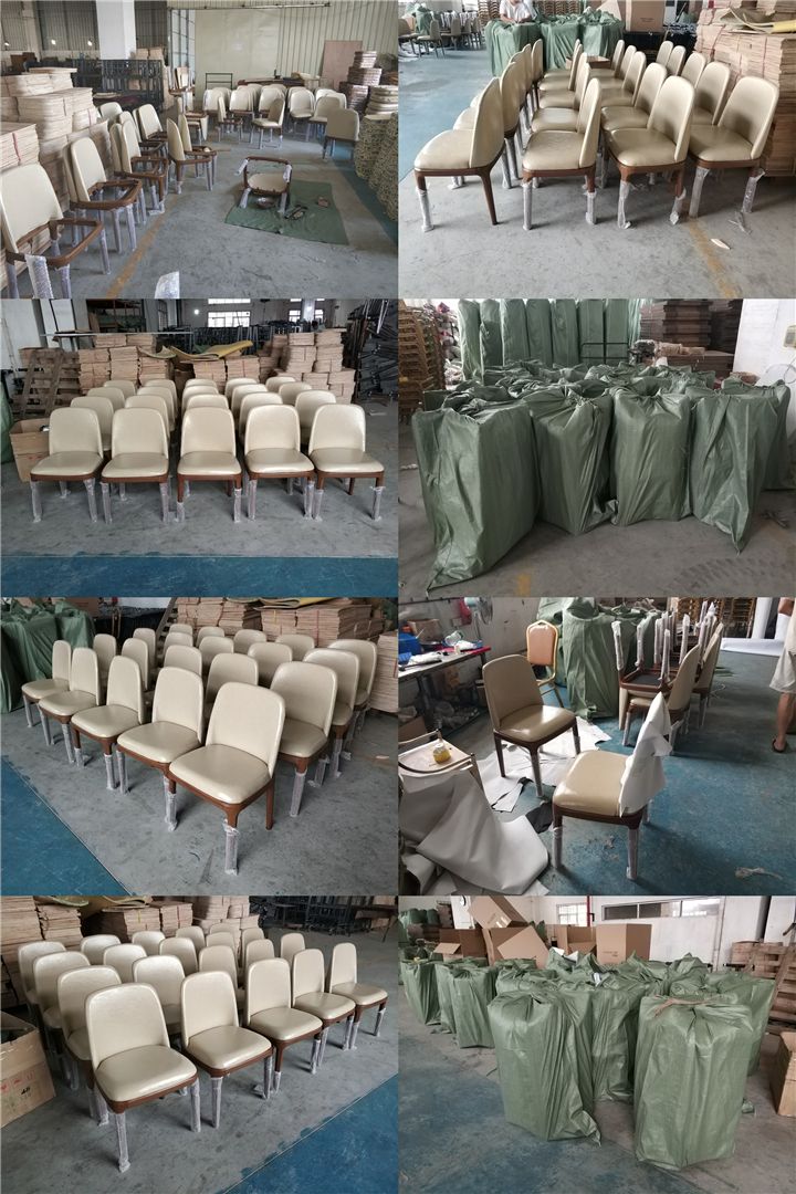 Creative Furniture Metal Nordic Style Dining Chair with Lether Upholstered