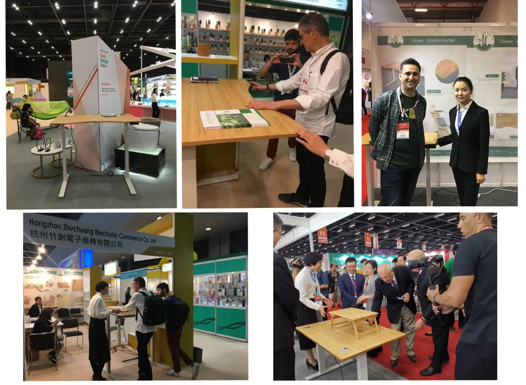 Customized Height Adjustable Bamboo Standing Office Desk