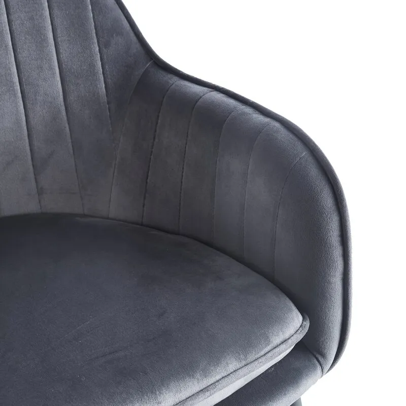 Design Velvet Wingback Arm Chair Fabric Upholstered Dining Chairs