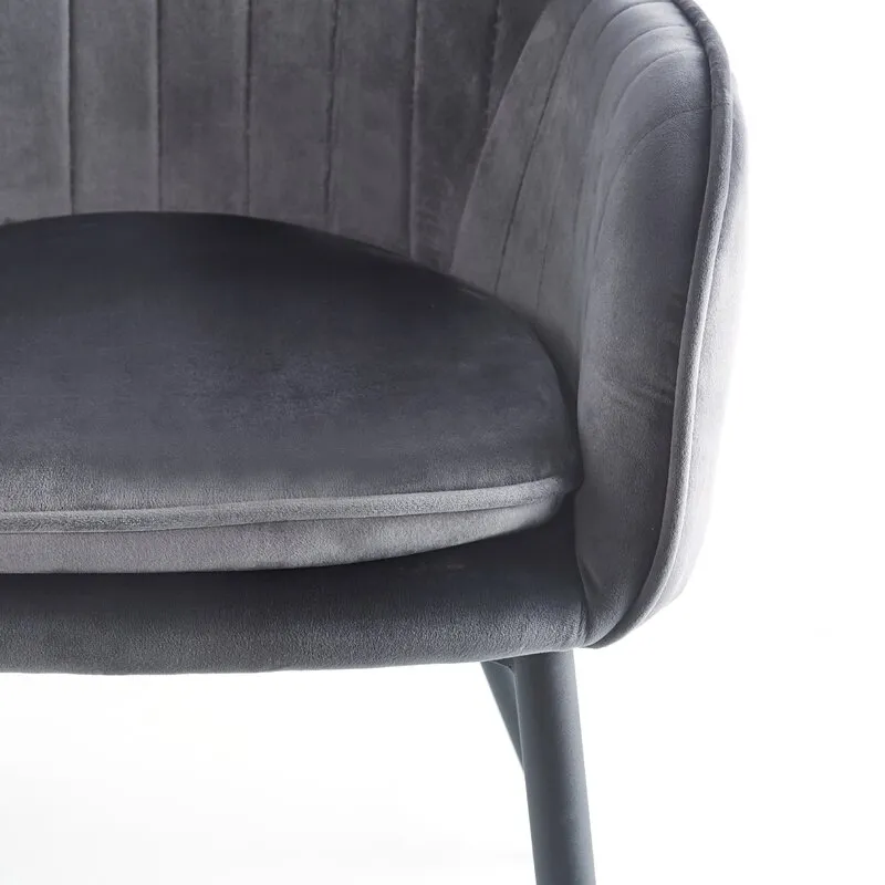 Design Velvet Wingback Arm Chair Fabric Upholstered Dining Chairs