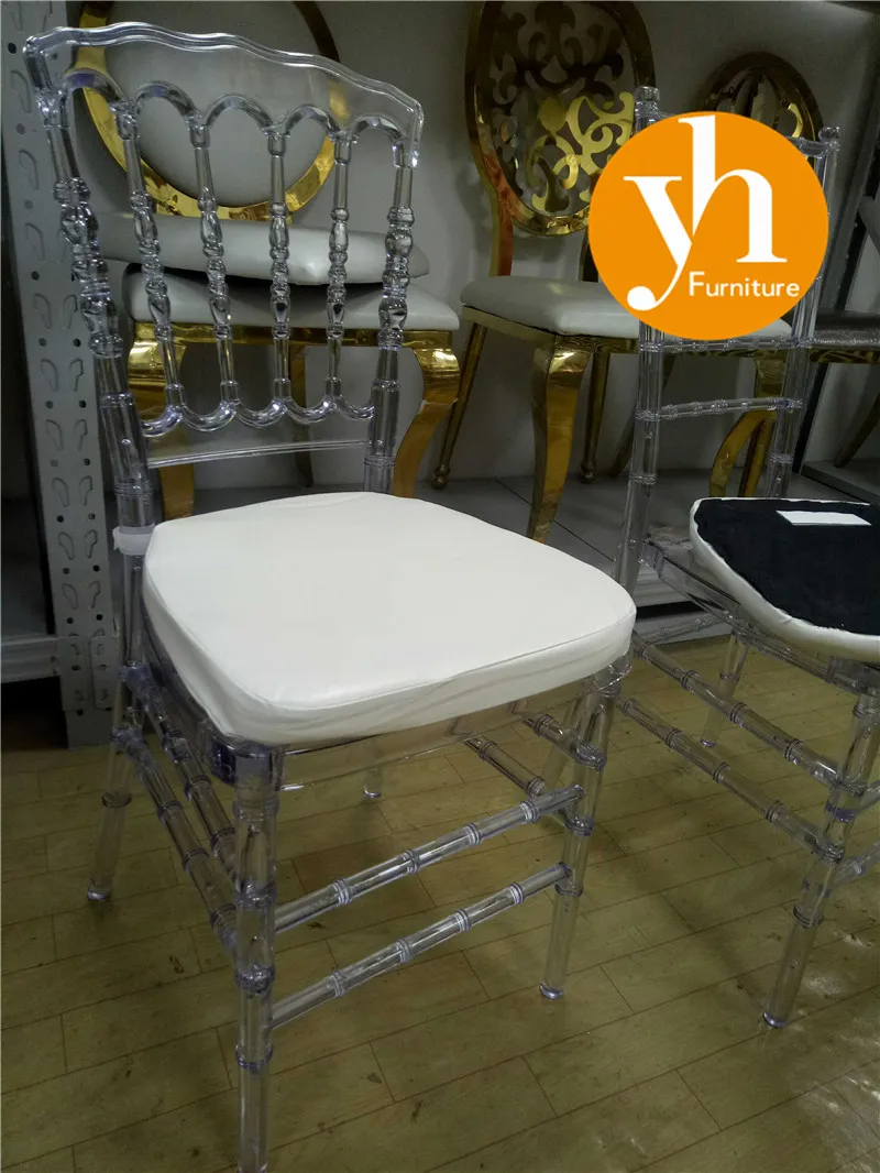Dining Furniture Cushion White Wedding Polycarbonate Resin Napoleon Clear Chair
