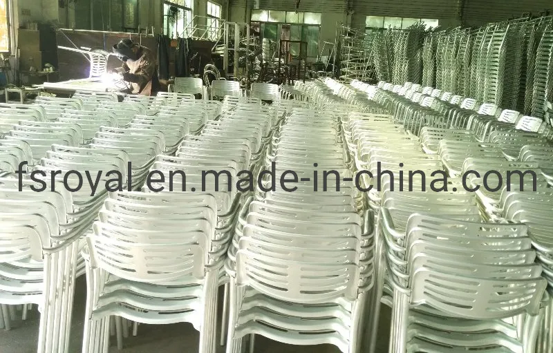 Durable Outdoor Restaurant Cafe Garden Louis Chrome Modern Dining Armchair Stackable Leisure Toledo Chair