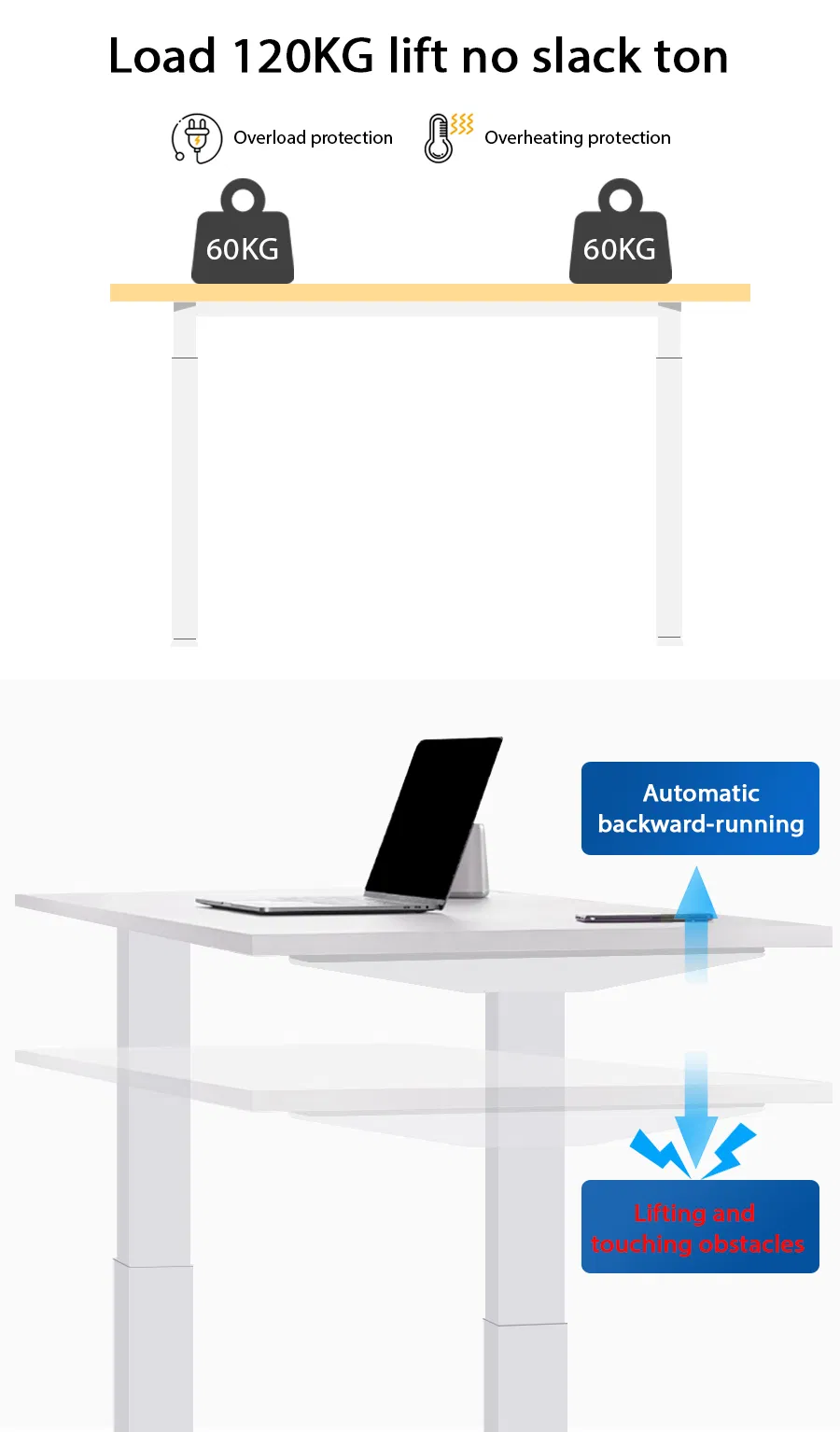 Electric Sit Standing Office Height Adjustable Desk