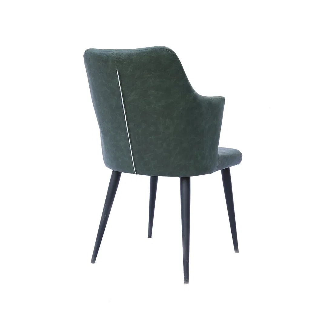 Fashion Style Home Furniture PU Back Cushion Metal Legs Dining Room Chair