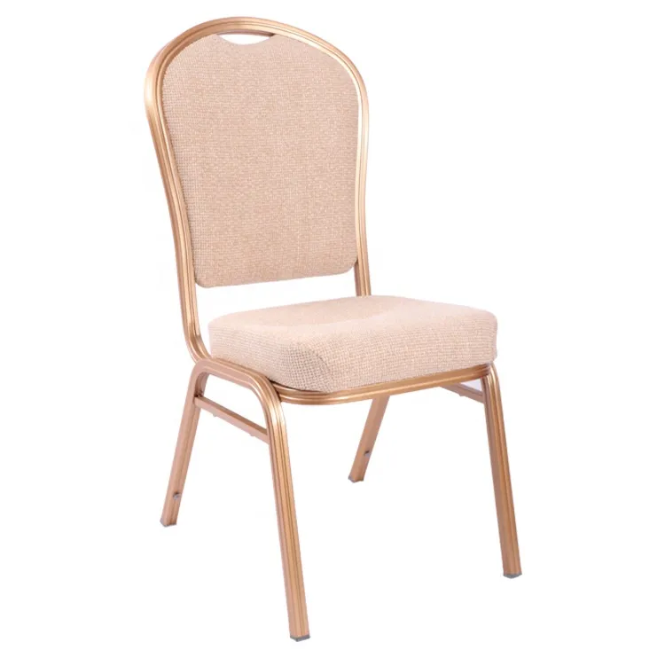 Foshan Hotel Furniture Customized Beige Fabric Upholstered Antique Stacking Hotel Chair