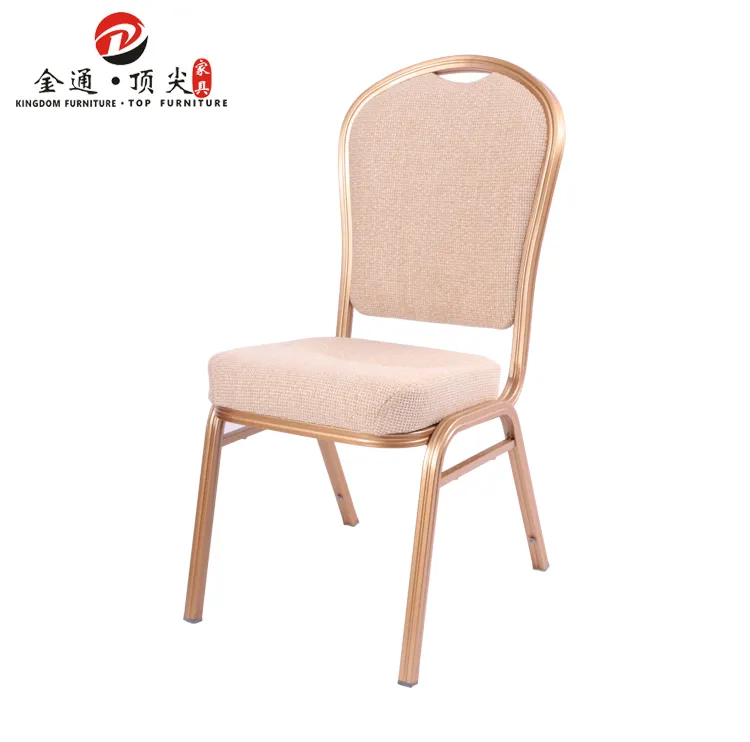 Foshan Hotel Furniture Customized Beige Fabric Upholstered Antique Stacking Hotel Chair