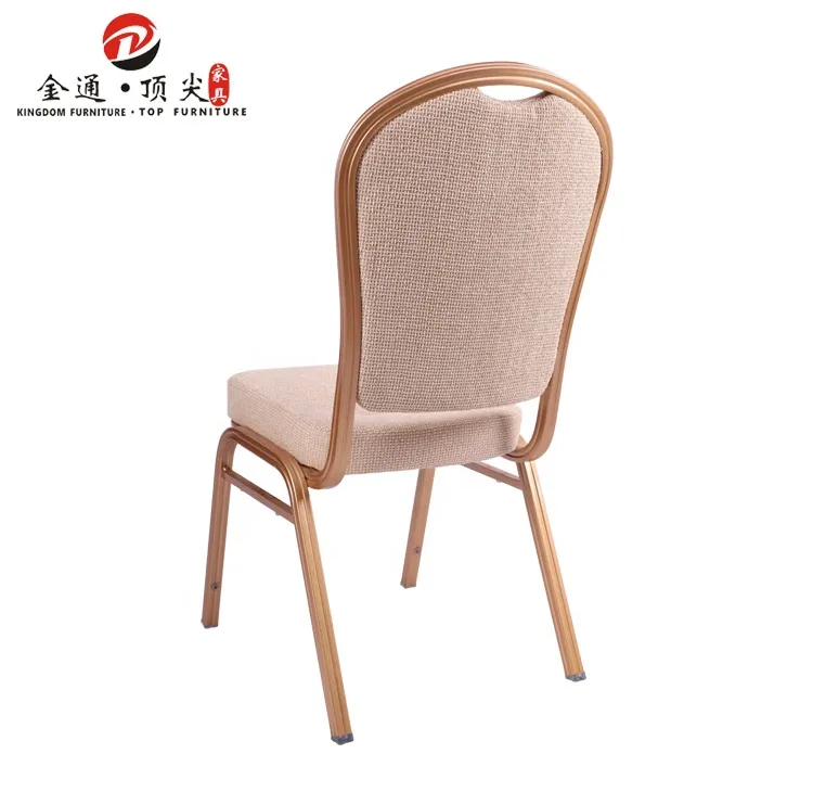 Foshan Hotel Furniture Customized Beige Fabric Upholstered Antique Stacking Hotel Chair