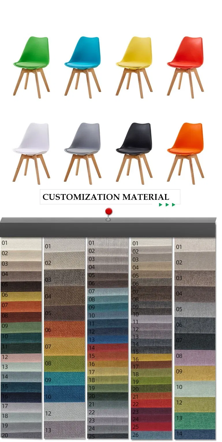 Furniture Modern Furniture Home Furniture Nordic Contemporary Modern Luxury White PU Leather Cushion Fully Upholstered Wood Tulip Dining Room Chair