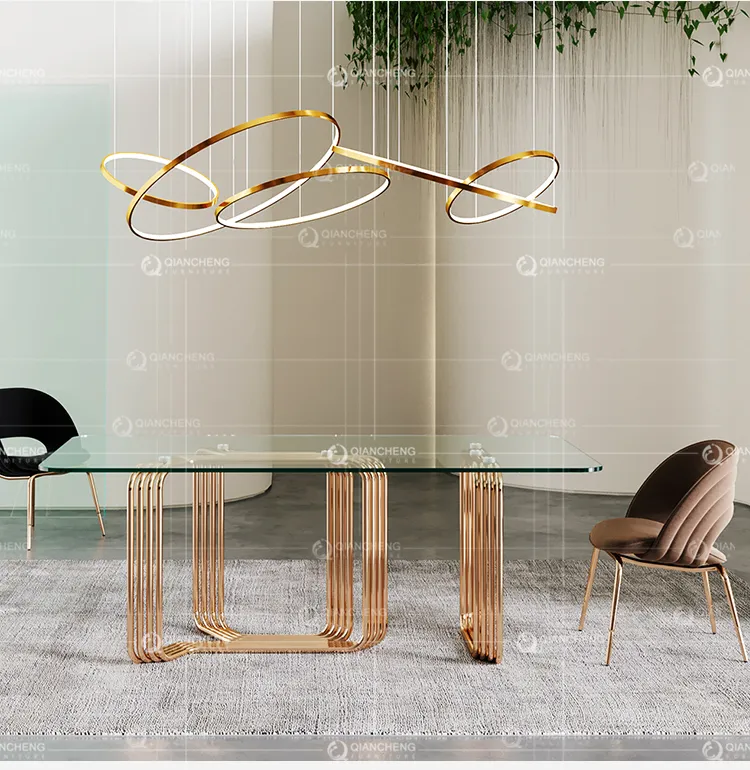 Glass Top Mirror Kitchen Dining Room Glass Table and Chairs Set