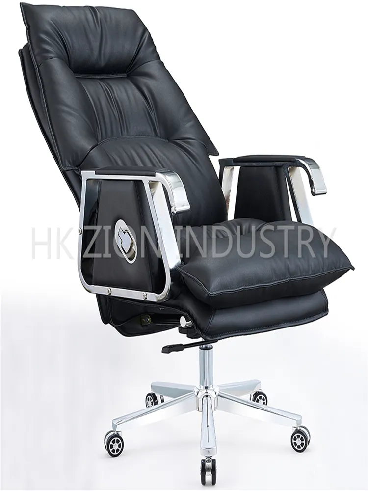 High Quality Revolving Chair Office Computer Office Chair Back Support Upholstered Adjustable Black and Brown Leather Office Chair with Wheels and Armrest