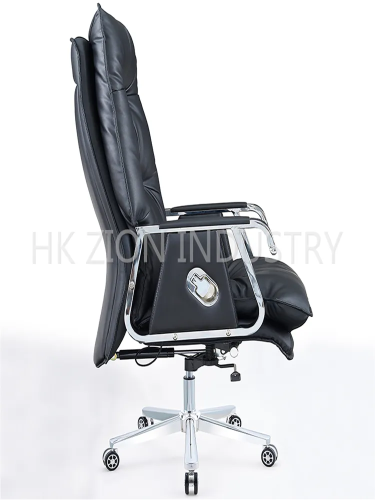 High Quality Revolving Chair Office Computer Office Chair Back Support Upholstered Adjustable Black and Brown Leather Office Chair with Wheels and Armrest