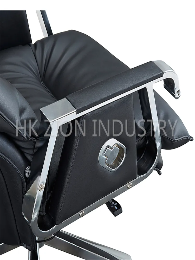 High Quality Revolving Chair Office Computer Office Chair Back Support Upholstered Adjustable Black and Brown Leather Office Chair with Wheels and Armrest