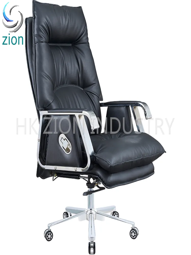 High Quality Revolving Chair Office Computer Office Chair Back Support Upholstered Adjustable Black and Brown Leather Office Chair with Wheels and Armrest
