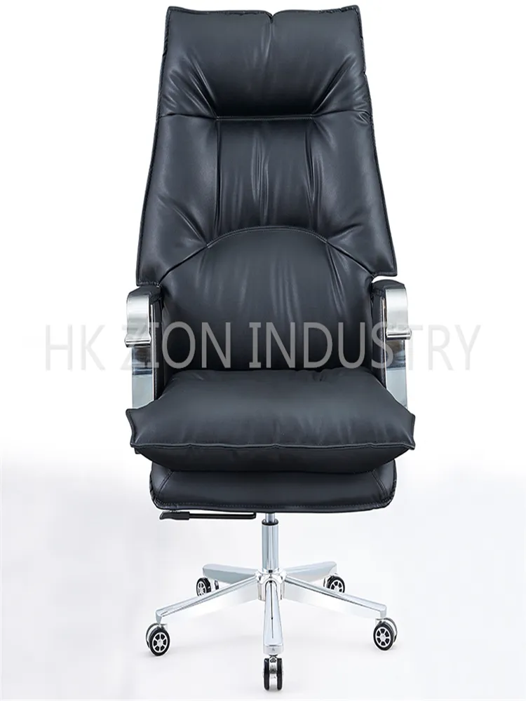 High Quality Revolving Chair Office Computer Office Chair Back Support Upholstered Adjustable Black and Brown Leather Office Chair with Wheels and Armrest