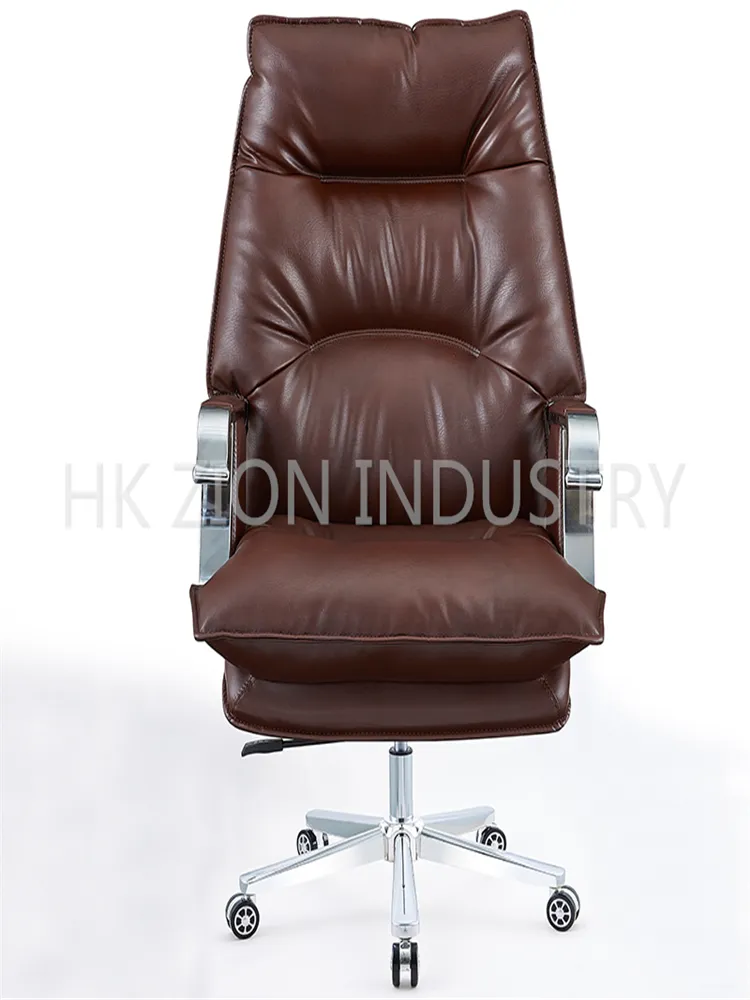 High Quality Revolving Chair Office Computer Office Chair Back Support Upholstered Adjustable Black and Brown Leather Office Chair with Wheels and Armrest