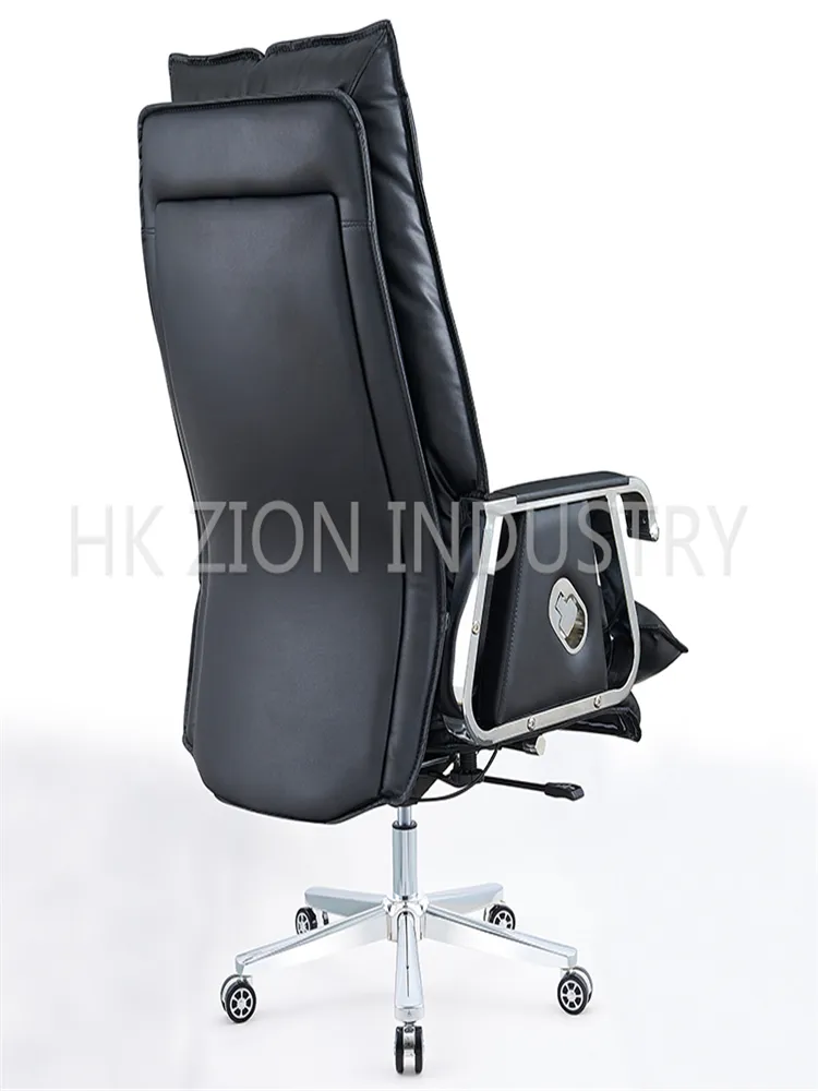 High Quality Revolving Chair Office Computer Office Chair Back Support Upholstered Adjustable Black and Brown Leather Office Chair with Wheels and Armrest