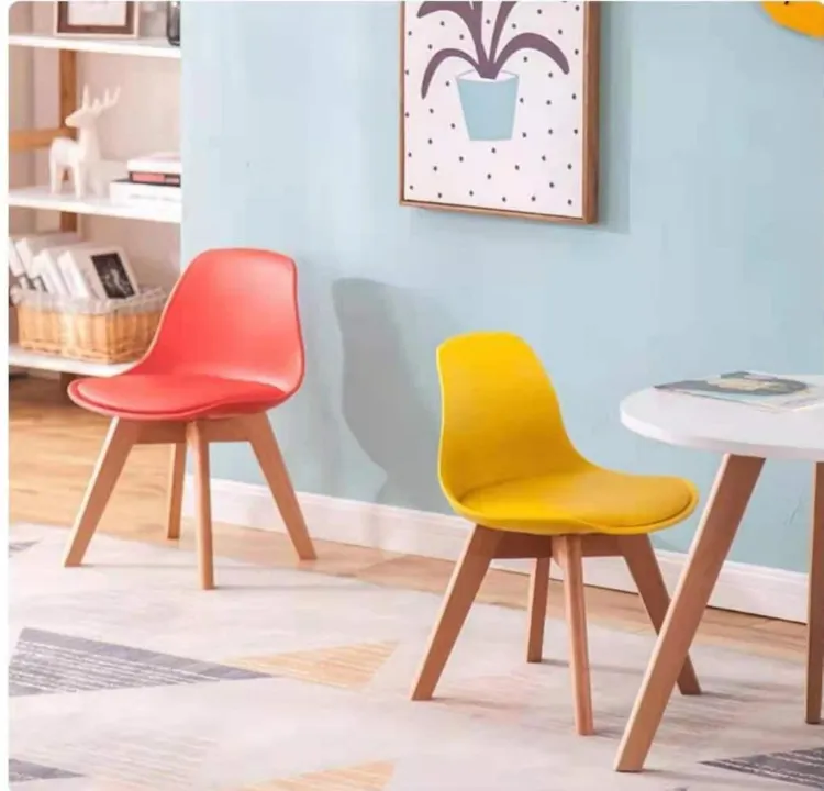 Italian New Style Wood Legs Plastic PVC Upholstery Garden Dining Chair