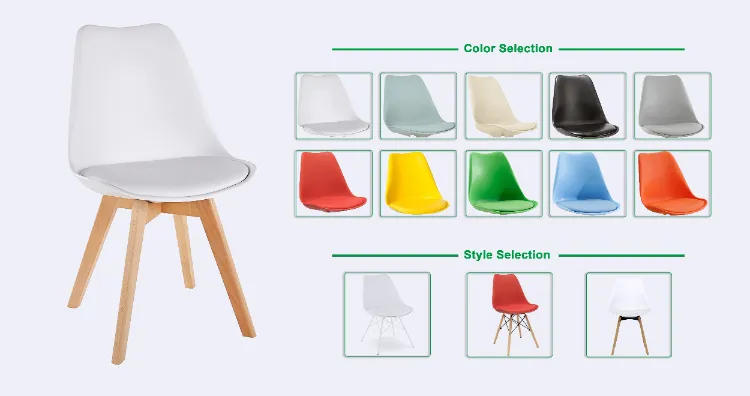 Italian New Style Wood Legs Plastic PVC Upholstery Garden Dining Chair