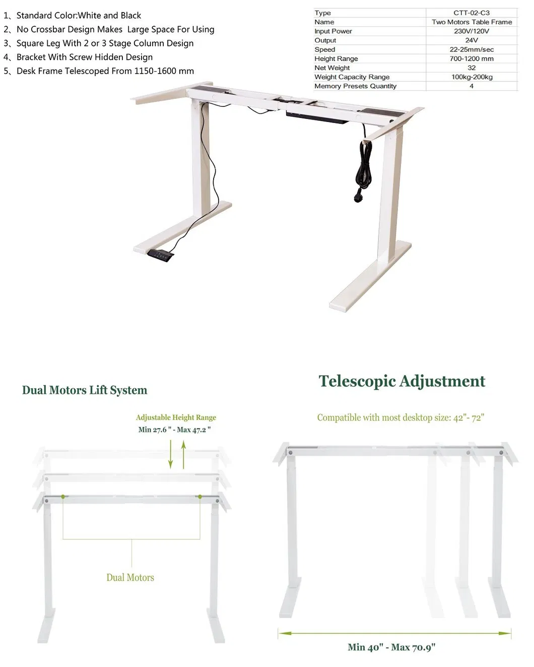 L Shape Boss Office Desk Adjustable Electric Standing Table