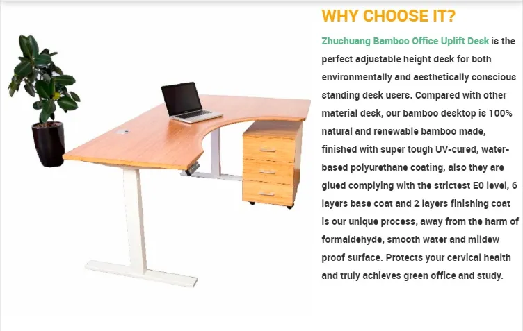 L Shape Boss Office Desk Adjustable Electric Standing Table