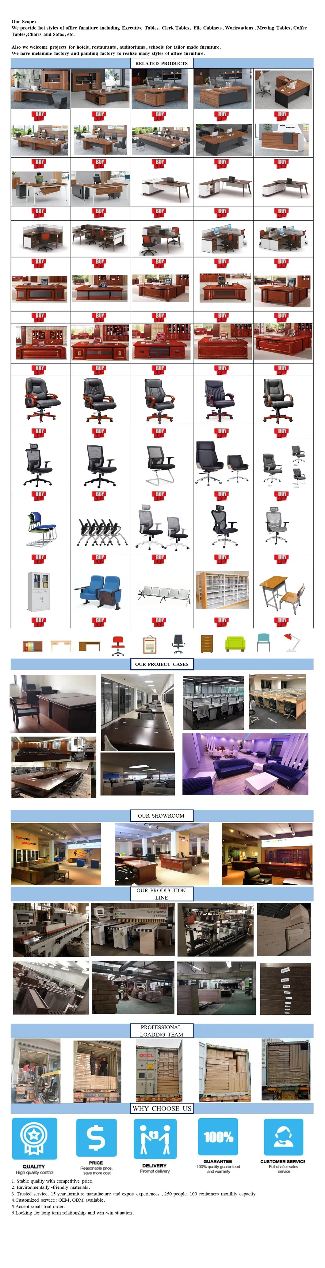 L Shape Office Desk with Side Table Classic Office Table (TOP-1806)