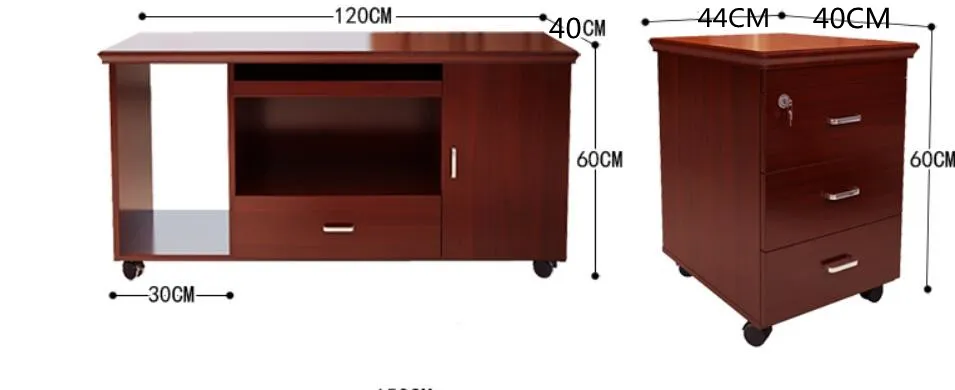 L Shape Office Desk with Side Table Classic Office Table (TOP-1806)