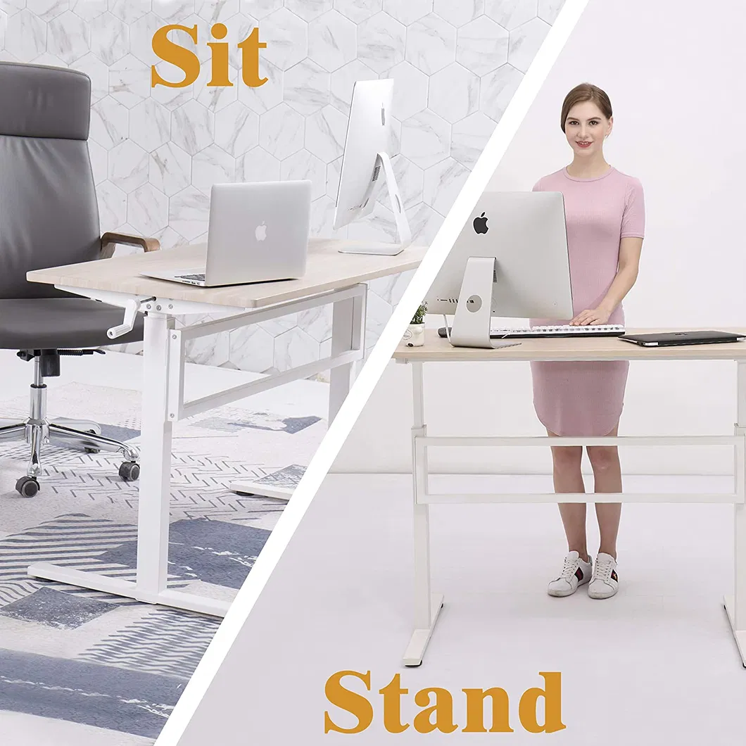 Manually Height Adjustable Standing Desk Home Office Computer Table Portable Writing Desk Study Table Computer Desk