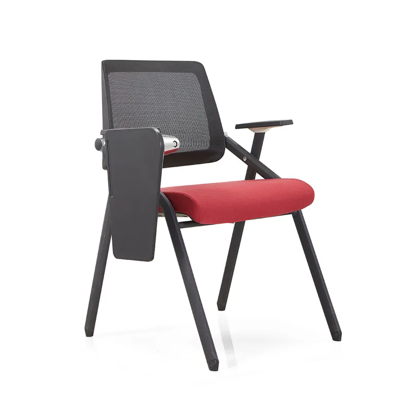 Mesh Steel Plastic Seminar School Classroom Folding Student Lecture Training Room Table Arm Tablet Study Chair with Writing Tablet