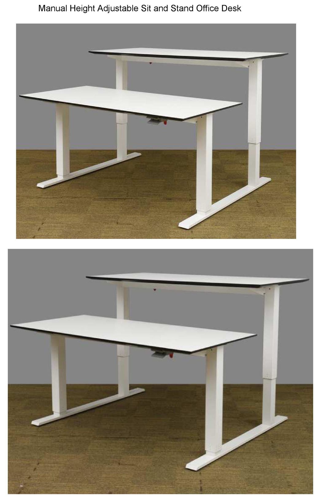 Milano Ma017 Manual Height Adjustable Standing Office Desk