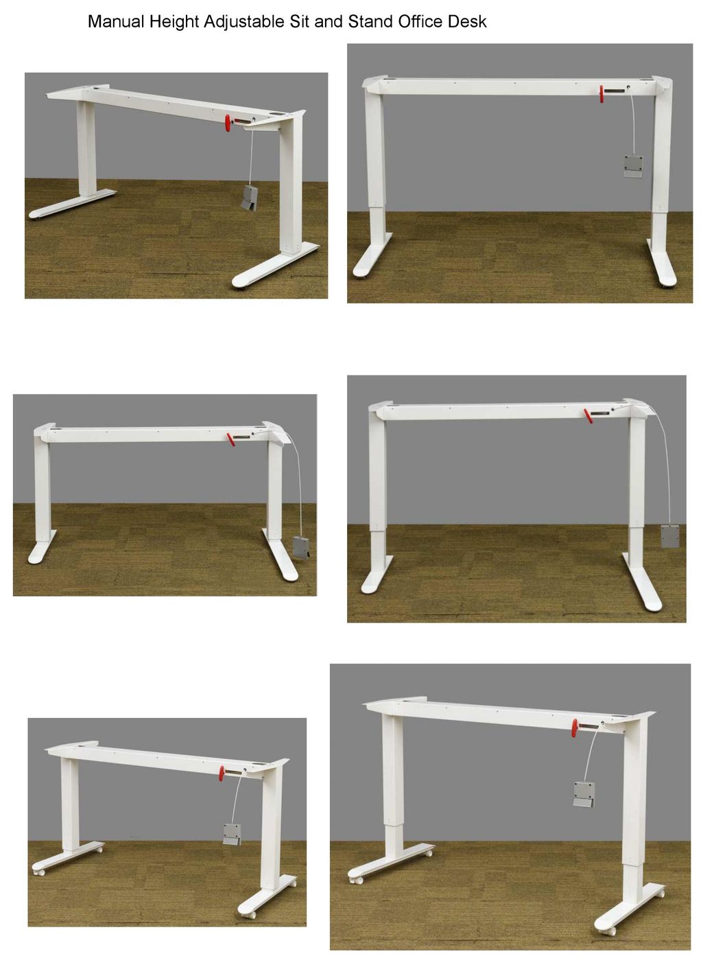 Milano Ma017 Manual Height Adjustable Standing Office Desk