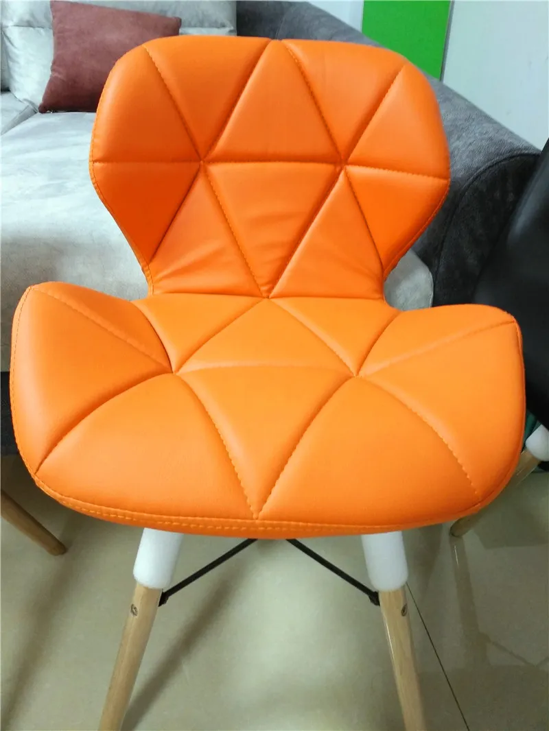 Modern Design Cheap Home Furniture PU Leather Dining Room Chairs Beech Wood Legs Colorful Fabric Dining Chair