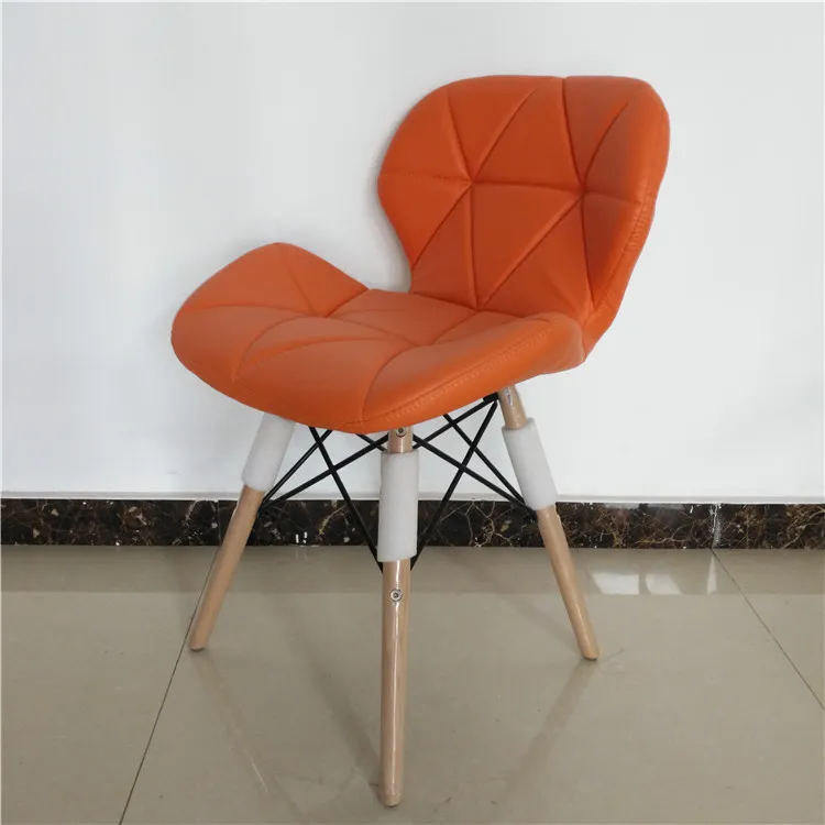 Modern Design Cheap Home Furniture PU Leather Dining Room Chairs Beech Wood Legs Colorful Fabric Dining Chair