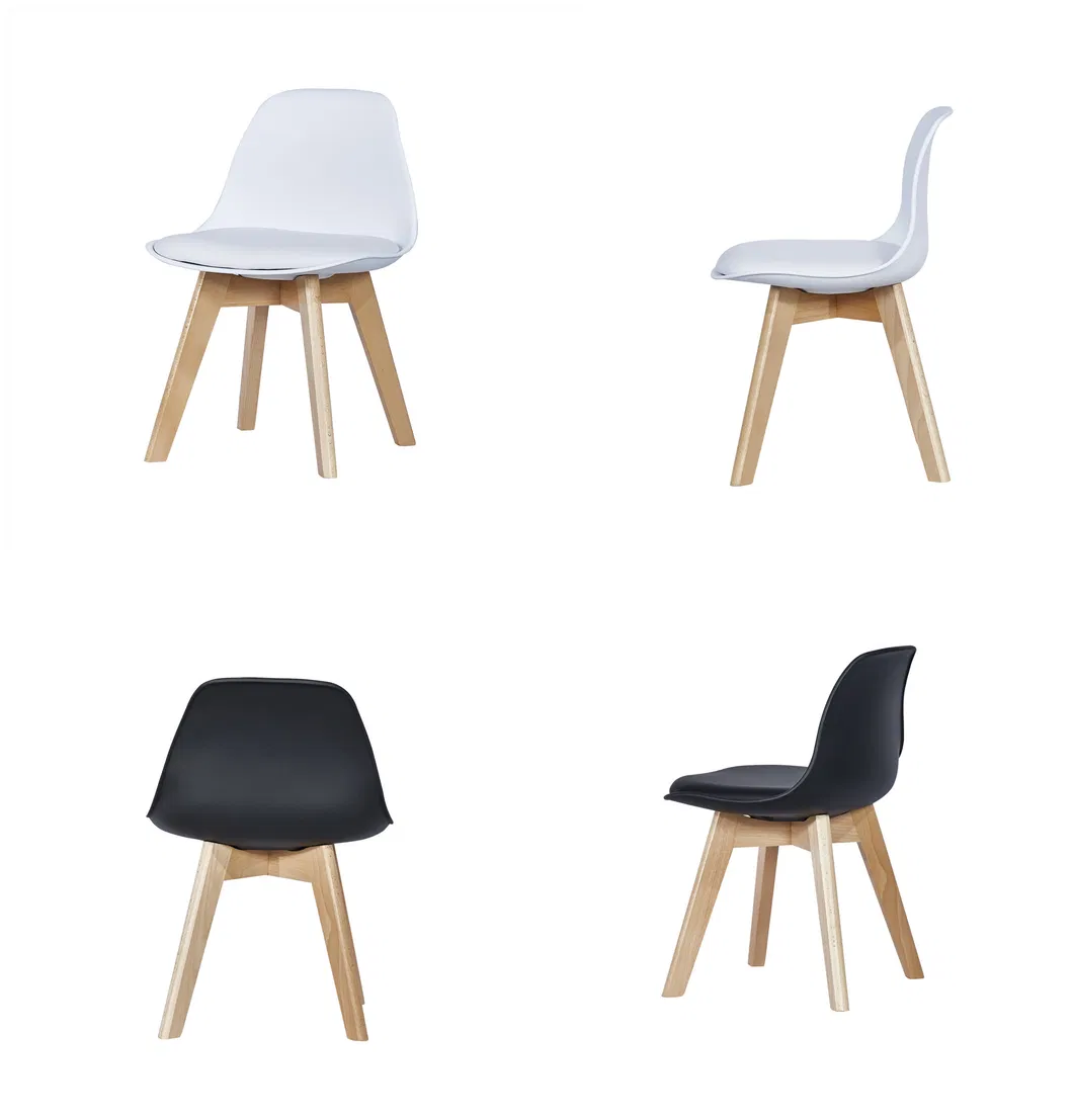 Modern Dining Chairs Chair with Beech Wood Legs and Soft Padded for Dining Room Living Room Bedroom Kitchen White