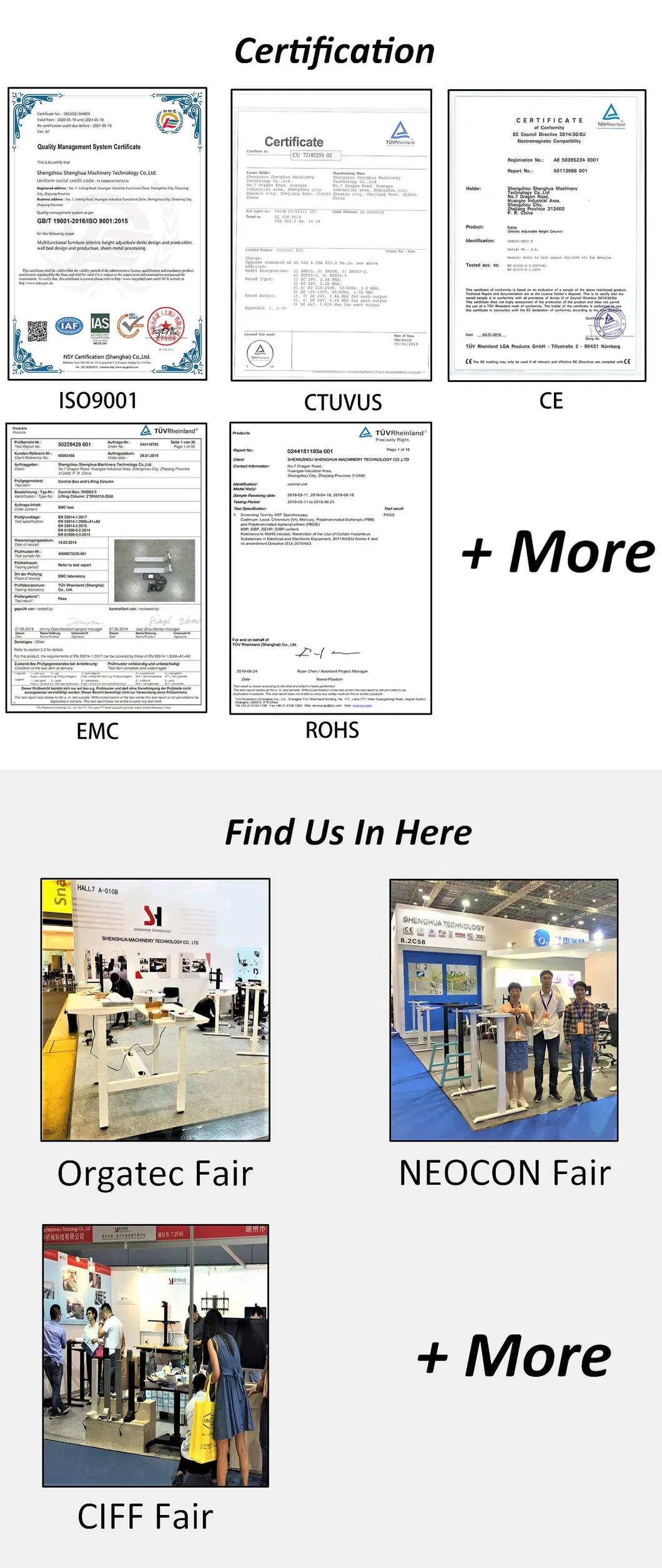 Modern Economic Office Furniture CE Certificated Standing Desk