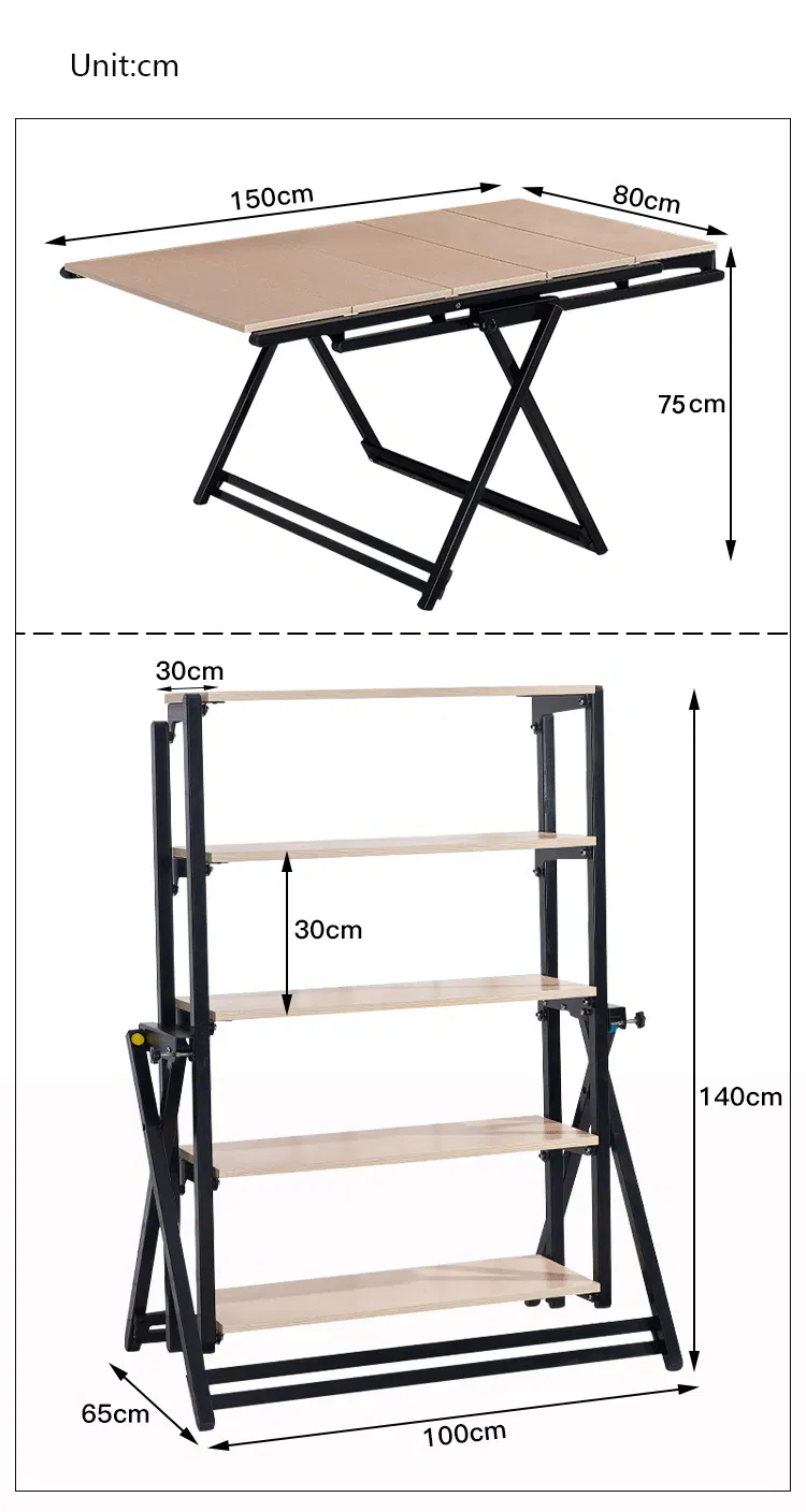 Modern Fashionable Simple Folding Wooden Office Desk Writing Desk with Metal Legs
