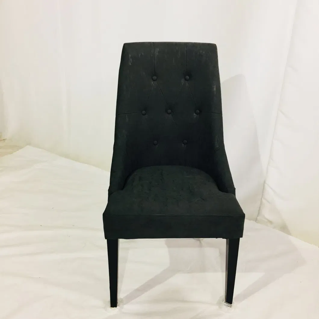 Modern Furniture New Modern Style Chairs Linen Fabric Tufted Dining Chairs with Button