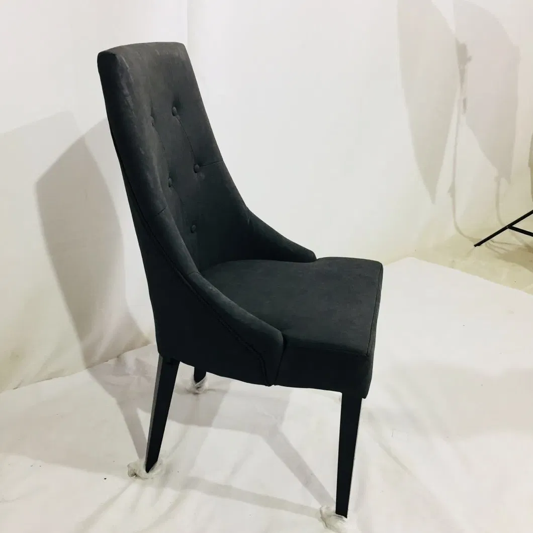 Modern Furniture New Modern Style Chairs Linen Fabric Tufted Dining Chairs with Button