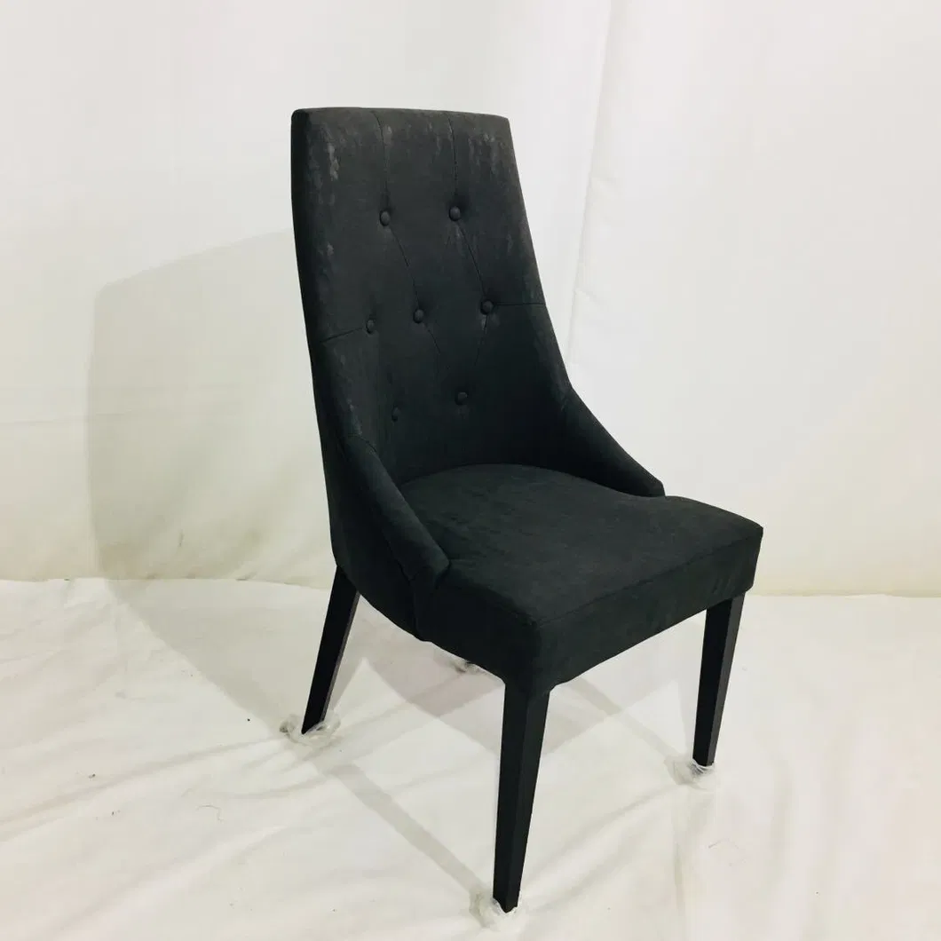 Modern Furniture New Modern Style Chairs Linen Fabric Tufted Dining Chairs with Button