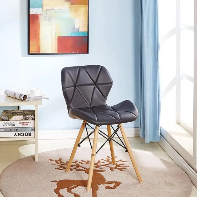 Modern Home Side Coffee Chairs Upholstered PU Leather Chair Living Room Dining Chair