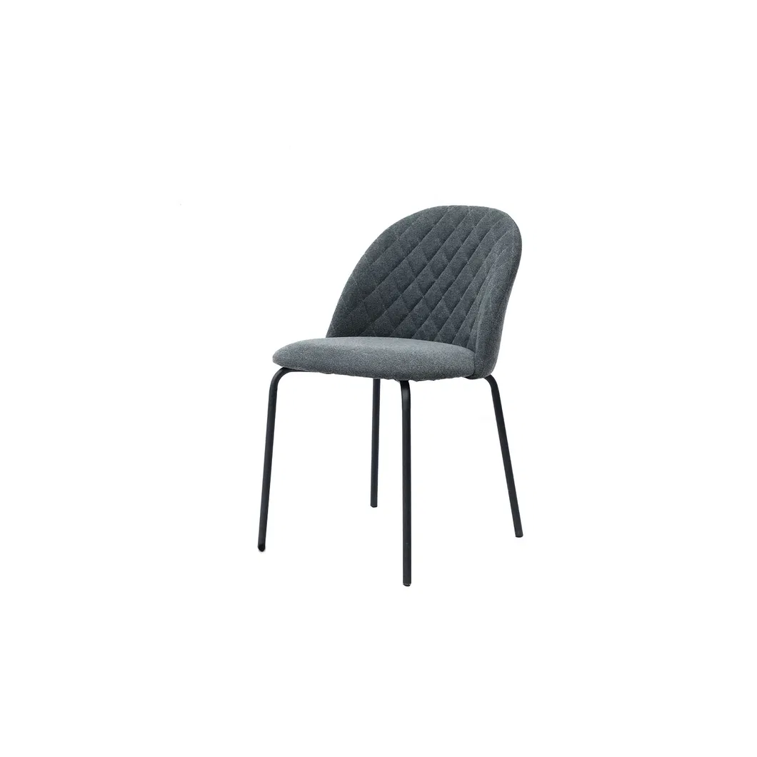 Modern Leisure Home Living Room Furniture Fabric Dining Chair with Metal Legs for Restaurant