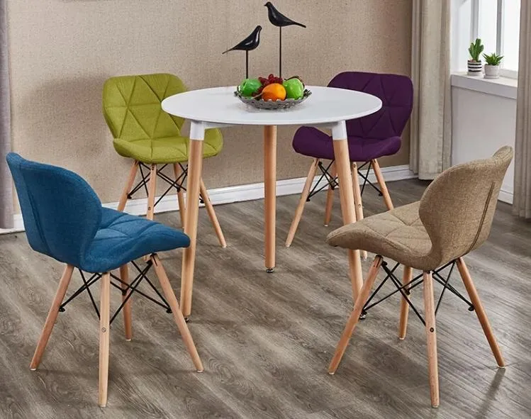 Modern New Design Dining Room Furniture Multicolor Fabric Front PU Back Dining Chair