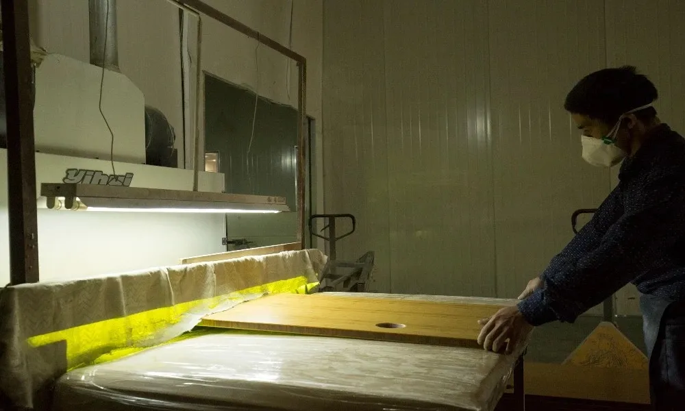 Natural All Bamboo Electric Desks Computer Adjustable Table