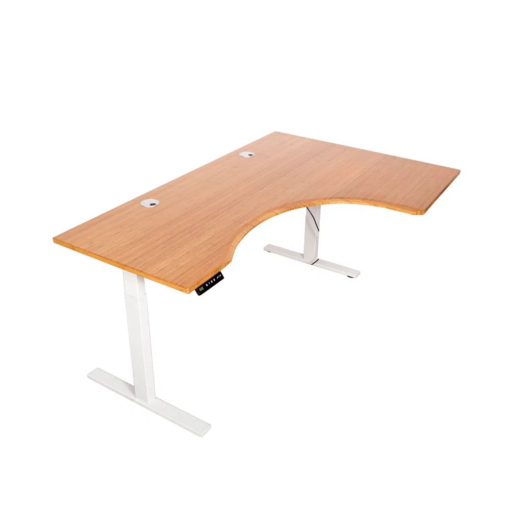 Natural All Bamboo Electric Desks Computer Adjustable Table
