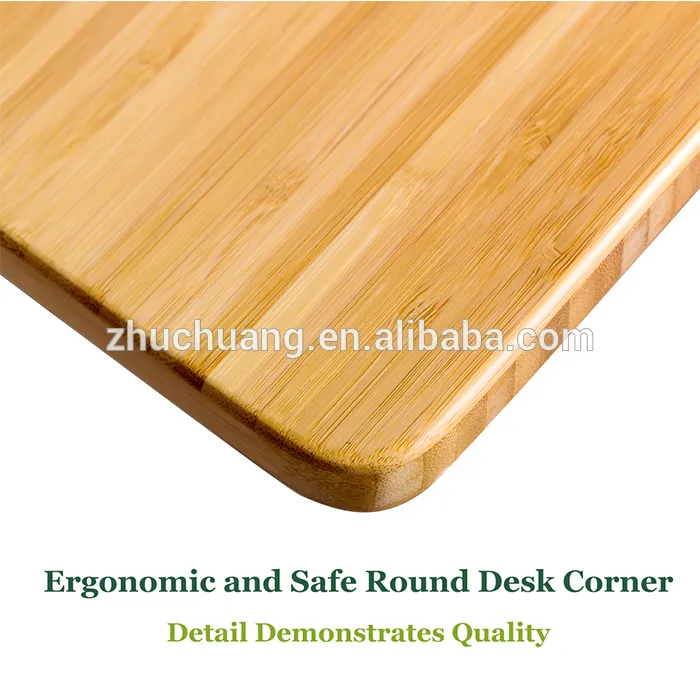 Natural All Bamboo Electric Desks Computer Adjustable Table
