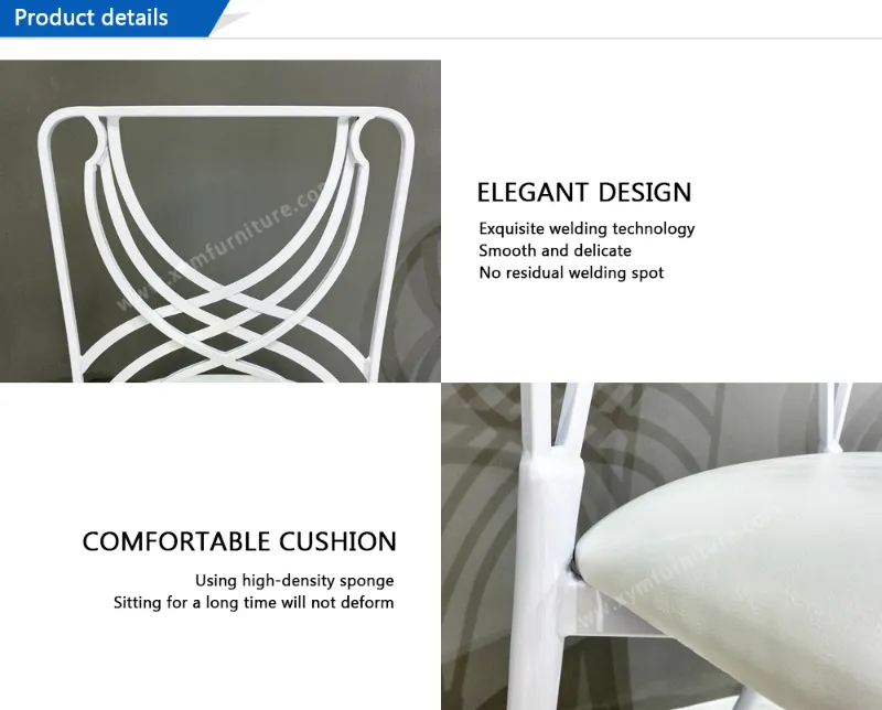 New Design Hotel Restaurant Wedding Stackable Metal Chiavari Chair